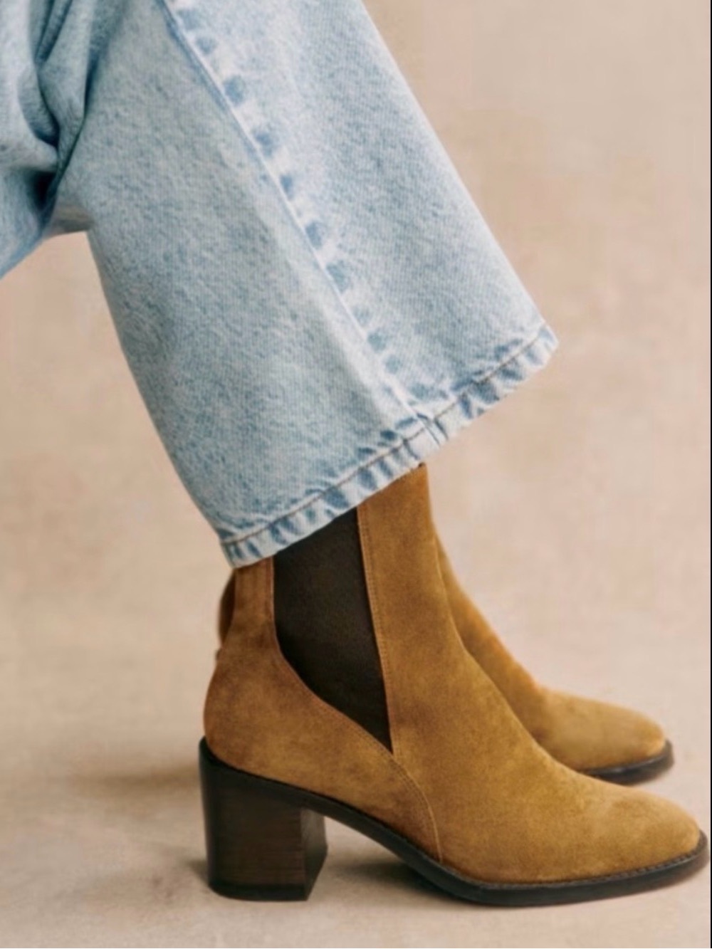 Sezane Pippa Suede Chelsea Ankle Boots - Picture 2 of 5